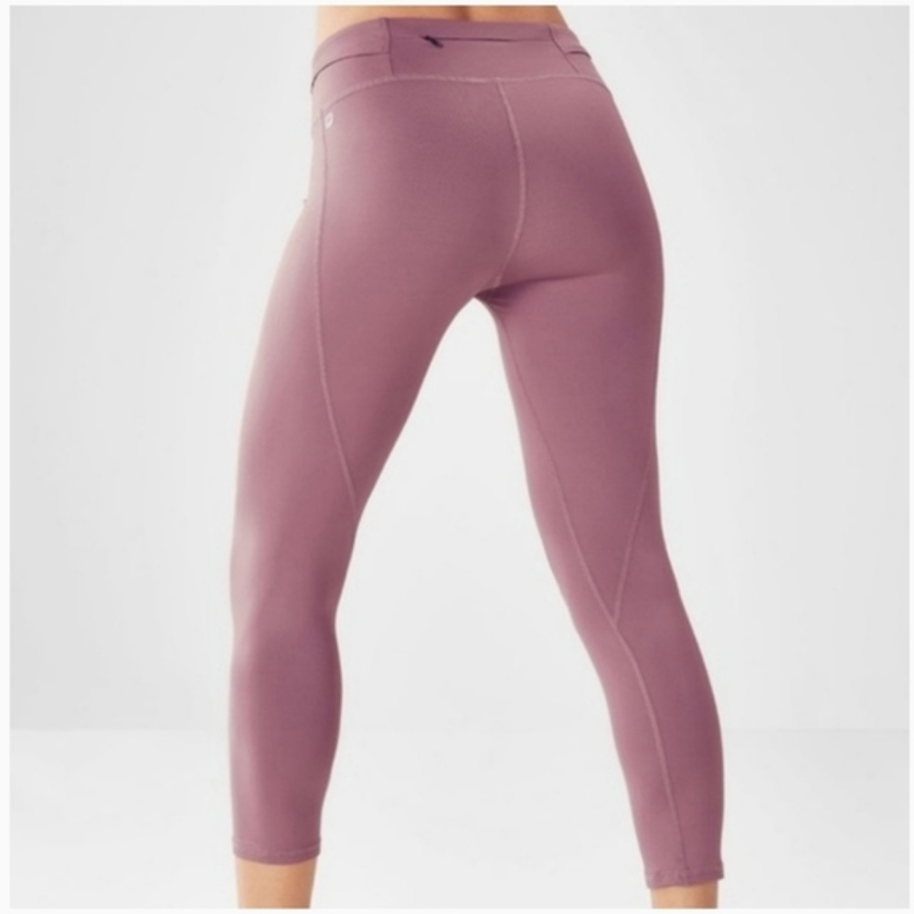 Fabletics Purple Gia Capri Leggings w/ Back Zipper